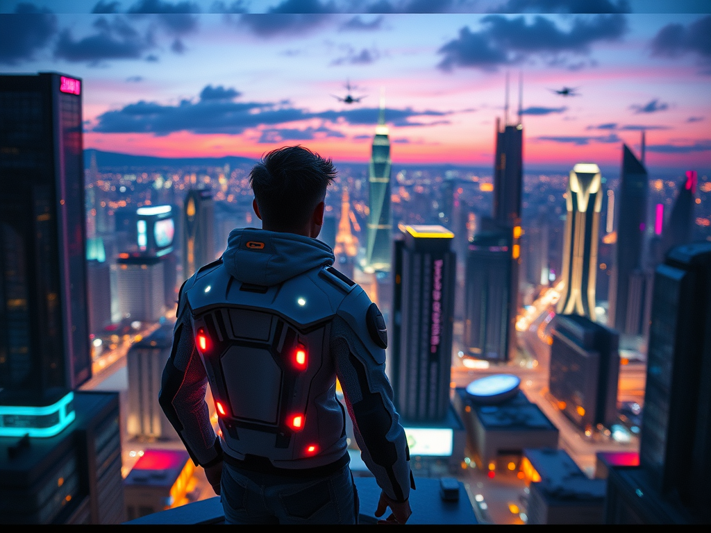 Futuristic urban healthcare visual